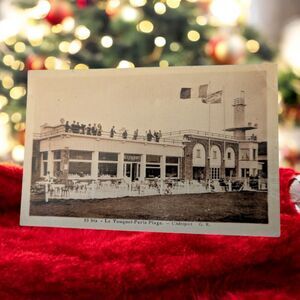 Vintage Postcard RPPC 53 Bis Le Touquet Paris Plage The Airport People On Roof